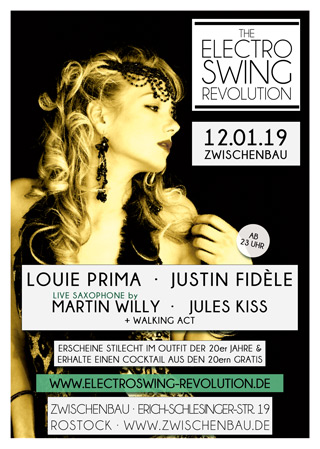 Electro Swing Revolution am 12.01.2019 @ ZWISCHENBAU ROSTOCK Electro Swing Revolution am 12.01.2019 @ ZWISCHENBAU ROSTOCK