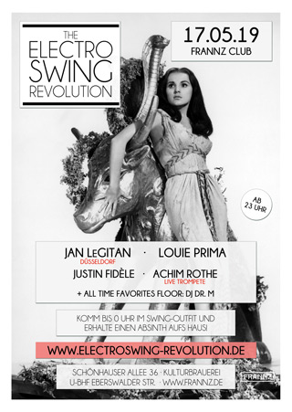 Electro Swing Revolution am 17.05.2019 @ FRANNZ CLUB BERLIN Electro Swing Revolution am 17.05.2019 @ FRANNZ CLUB BERLIN