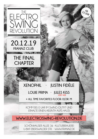 Electro Swing Revolution am 20.12.2019 @ FRANNZ CLUB BERLIN Electro Swing Revolution am 20.12.2019 @ FRANNZ CLUB BERLIN